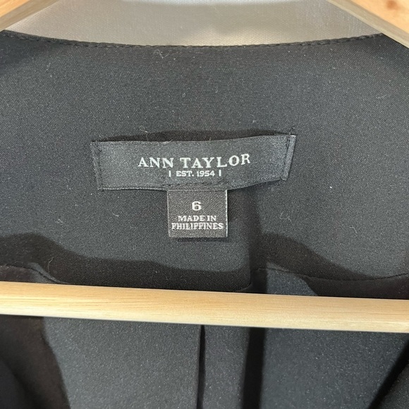 Ann Taylor Single Button Blazer Black Peplum Hem Office Career Wear Size 6 - Picture 6 of 10
